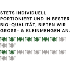 Unsere Portionsgrößen Wir bieten Groß- und Kleinstmengen an.