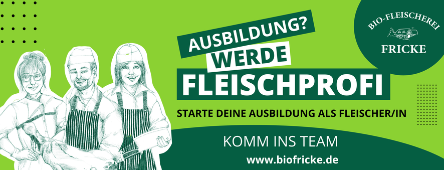 Azubibanner Werde Azubi bei Bio-Fricke